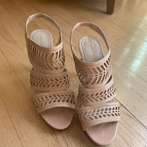 Strappy leather heels with straps